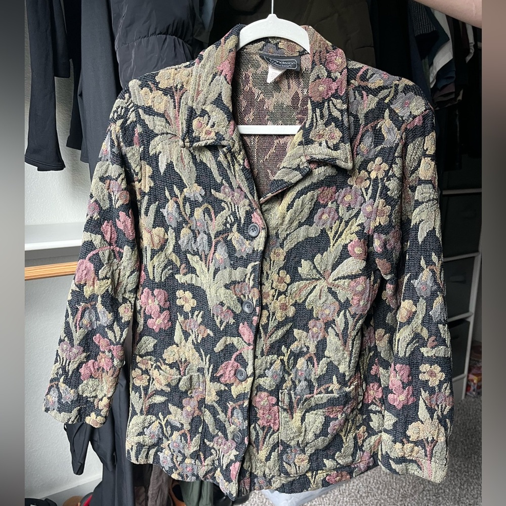 Floral Patterned Women's Jacket - Floral Quilt Jacket